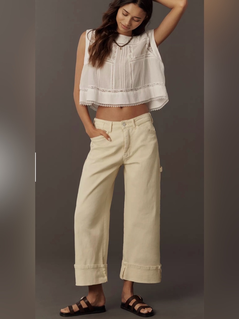 NWT Pilcro Kayden High Rise Cuffed Carpenter Barrel Leg Jeans size 26